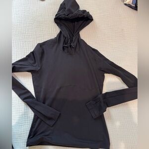 Alo Black Hooded Long Sleeve Top
